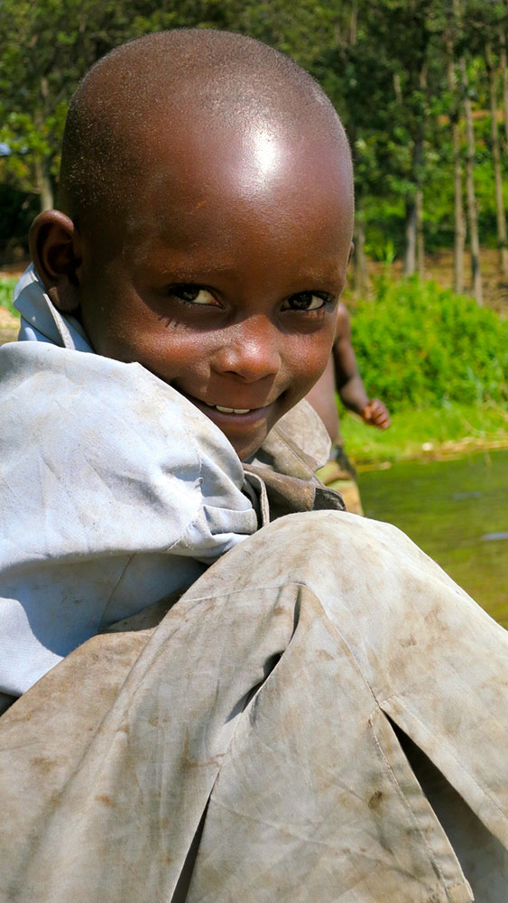 Hanging with my friend on Lake Kivu
